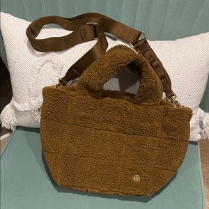 Brown Sherpa Tote Bag medium size